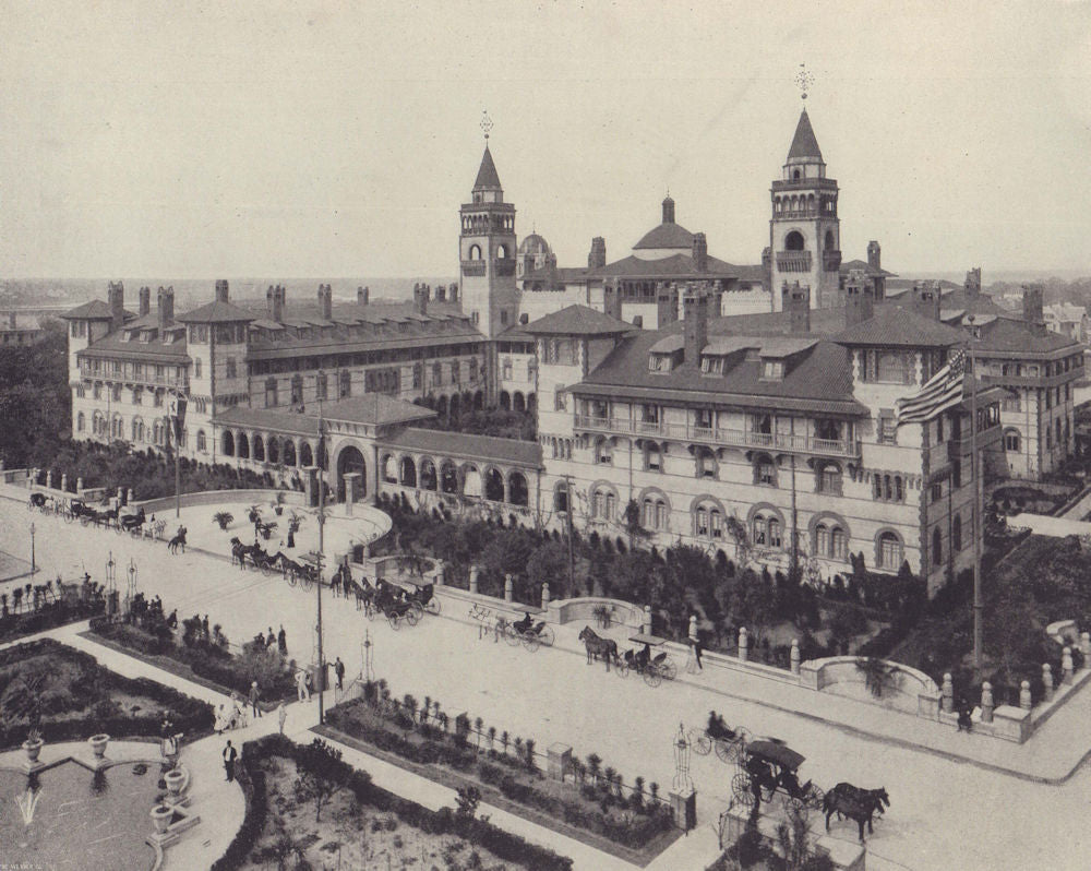 Hotel Ponce de Léon, St Augustine, Florida. STODDARD 1895 old antique print
